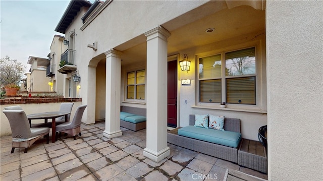 view of patio / terrace featuring an outdoor hangout area