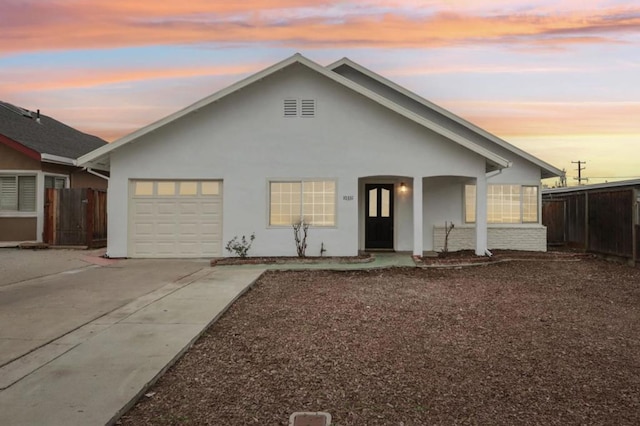 view of front of home featuring a garage