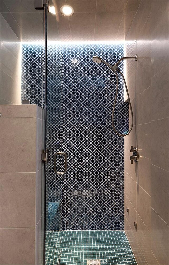 interior details with walk in shower