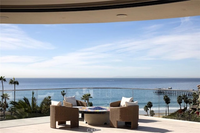 balcony with a water view