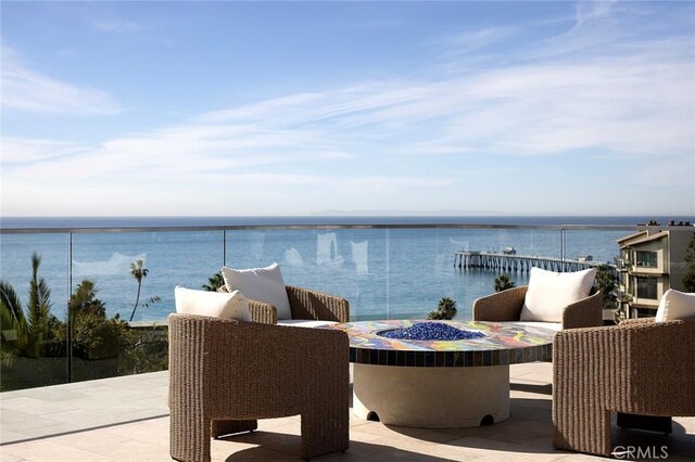 balcony with a water view