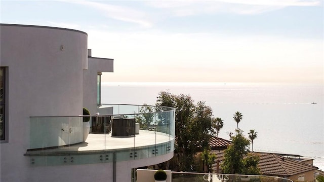 balcony with a water view