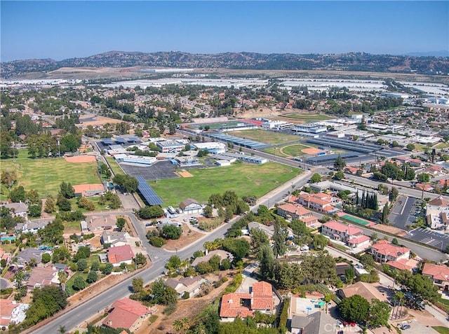 drone / aerial view with a mountain view