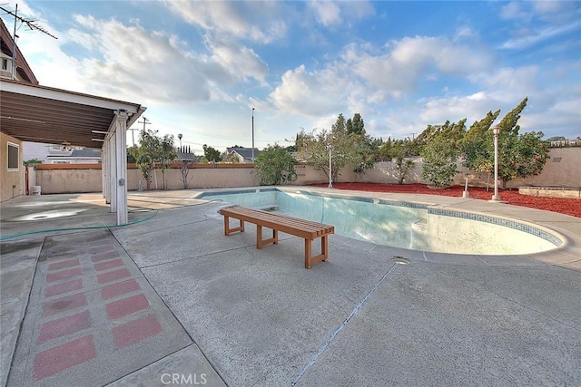 view of pool featuring a patio