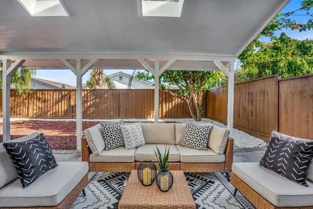 view of patio featuring an outdoor living space