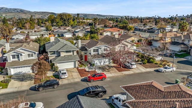 bird's eye view featuring a mountain view