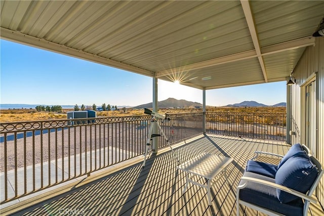 exterior space featuring cooling unit and a mountain view