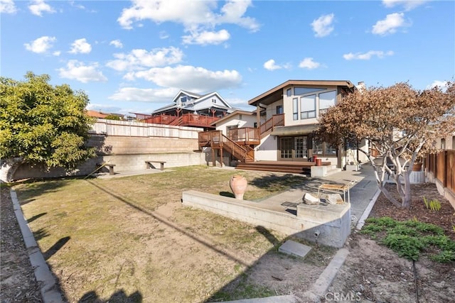 exterior space featuring a yard and a patio