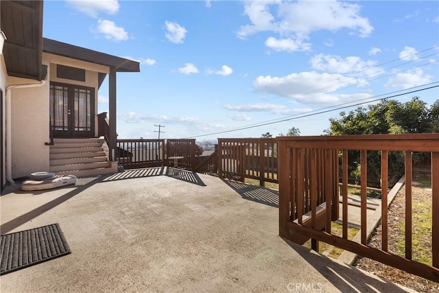 view of patio / terrace featuring french doors