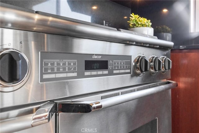 details with stainless steel range