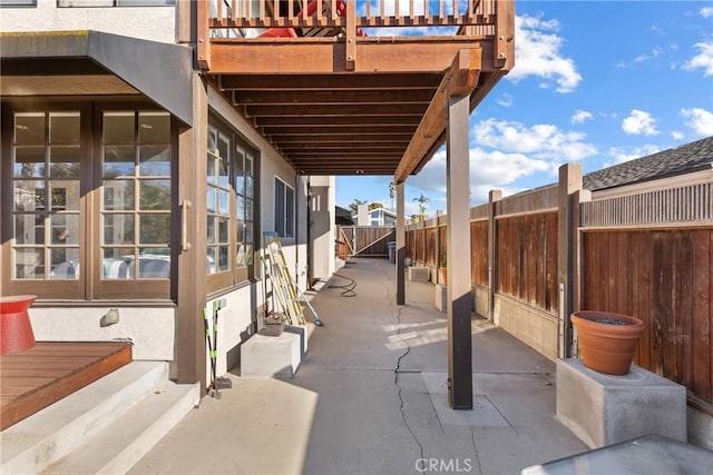 view of patio / terrace featuring french doors