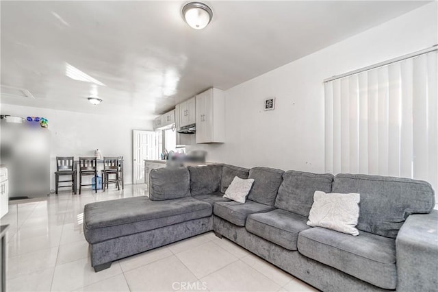 view of tiled living room