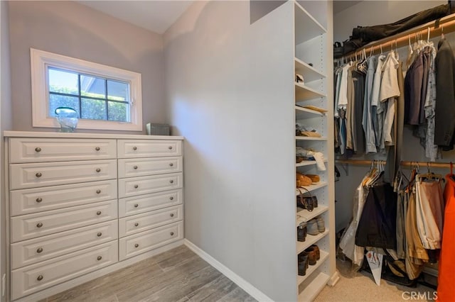 view of walk in closet