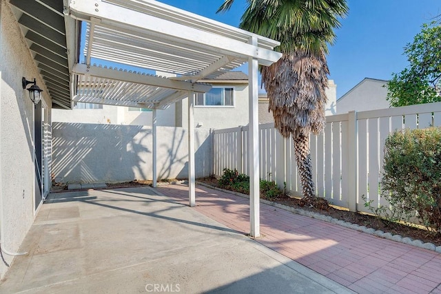 view of patio with a pergola