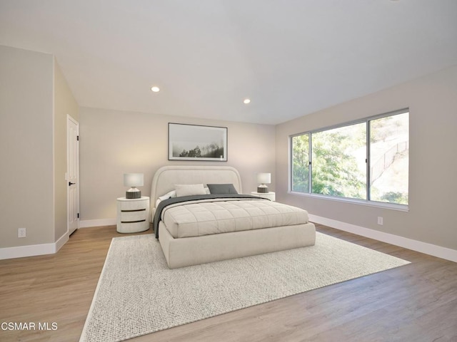 bedroom featuring light hardwood / wood-style flooring