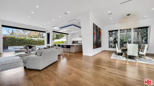 living room featuring hardwood / wood-style floors