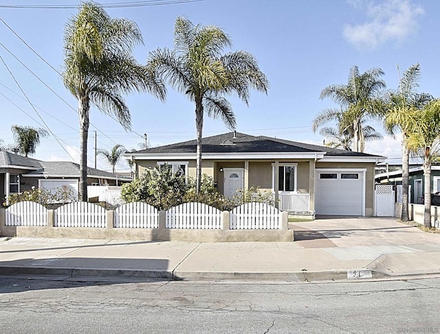 single story home with a garage