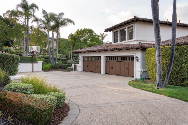 view of home's exterior with a garage