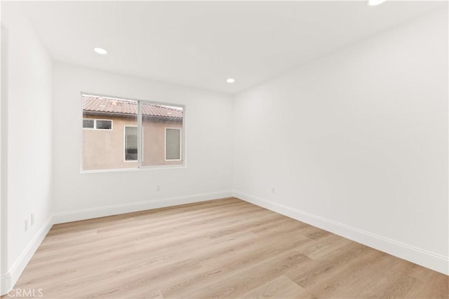 empty room featuring light wood-type flooring