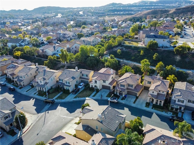 aerial view with a mountain view