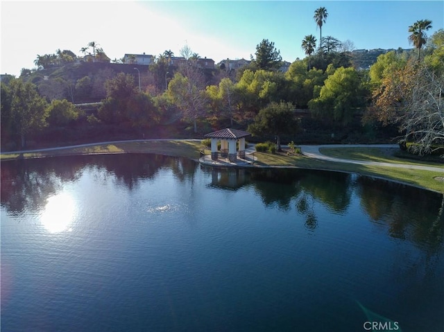 water view with a gazebo