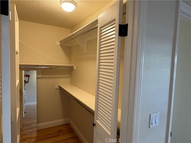 spacious closet featuring wood finished floors