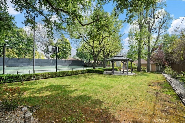 view of yard featuring a gazebo