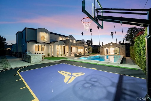 19845 Santa Rita St, Woodland Hills, CA 91364 - view of basketball court with community basketball court and an outdoor pool