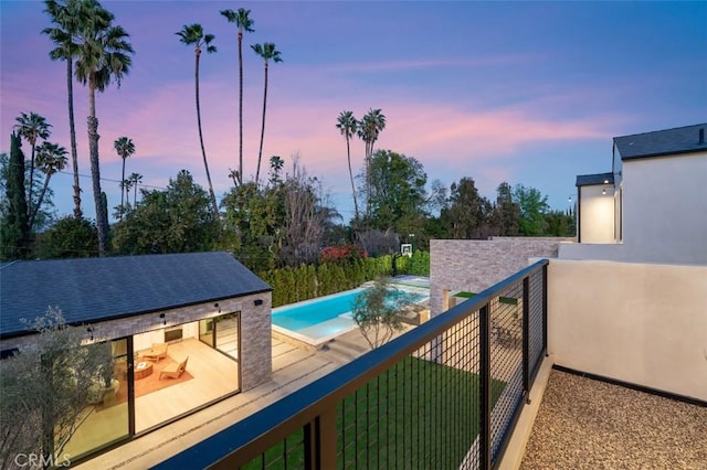 19845 Santa Rita St, Woodland Hills, CA 91364 - view of balcony at dusk
