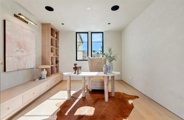 office featuring light hardwood / wood-style floors