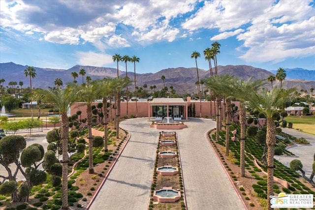 view of property's community featuring a mountain view