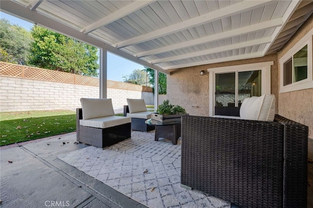 view of patio featuring outdoor lounge area