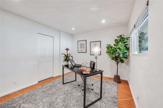 office area featuring light wood-type flooring