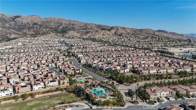 aerial view with a mountain view