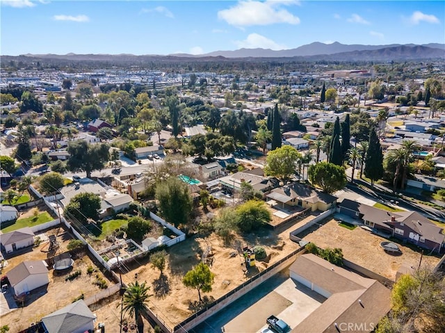 bird's eye view featuring a mountain view