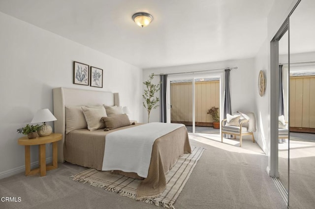 carpeted bedroom with multiple windows