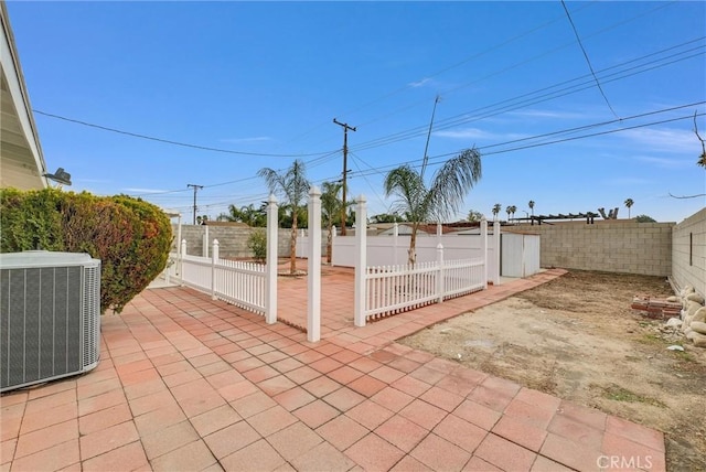 view of patio / terrace featuring central AC