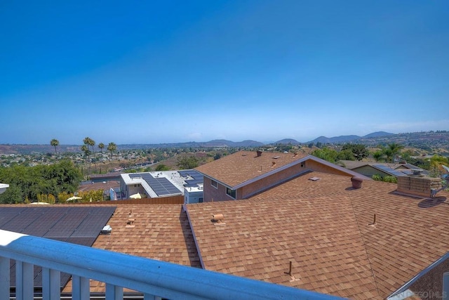 aerial view with a mountain view