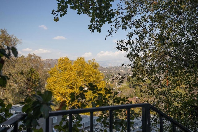 balcony with a mountain view