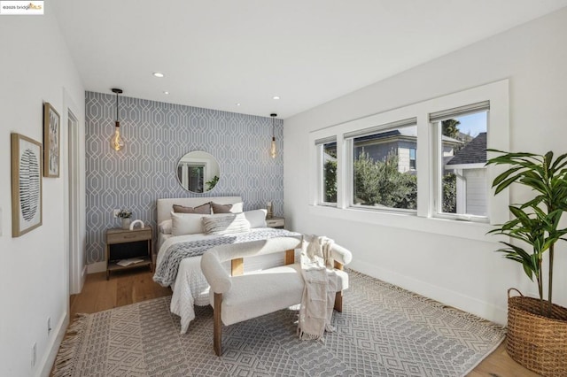 bedroom featuring hardwood / wood-style floors