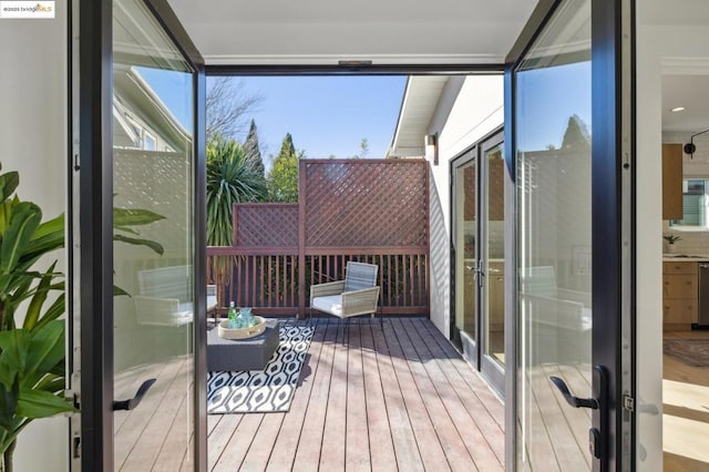 exterior space featuring french doors