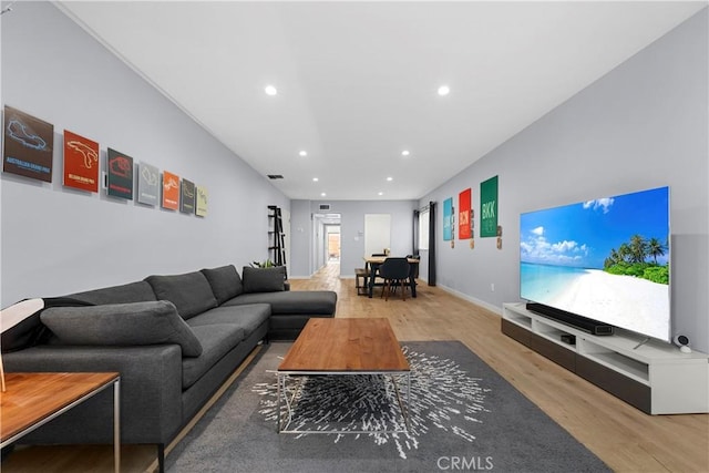 living room featuring wood-type flooring