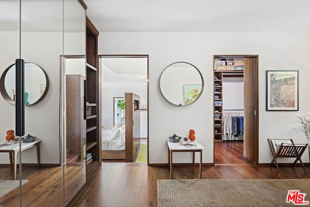 foyer entrance with dark wood-type flooring