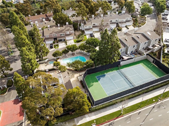 drone / aerial view with a residential view