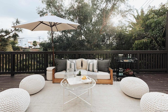 deck with outdoor lounge area