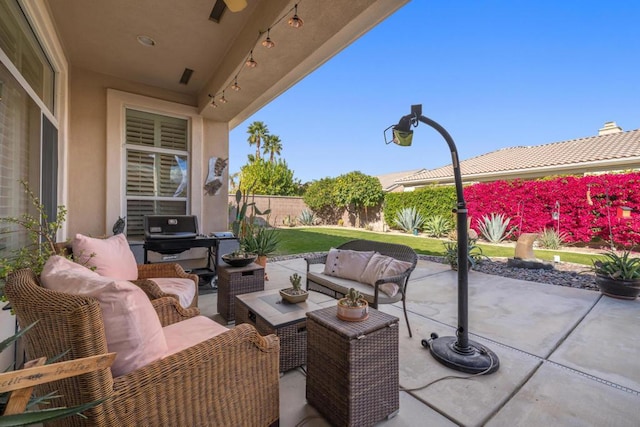 view of patio featuring an outdoor living space