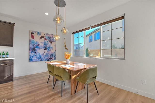 dining room featuring light hardwood / wood-style floors