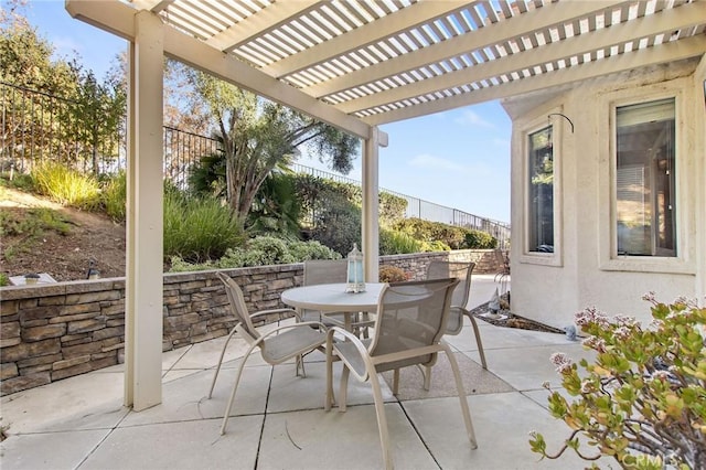 view of patio / terrace with a pergola