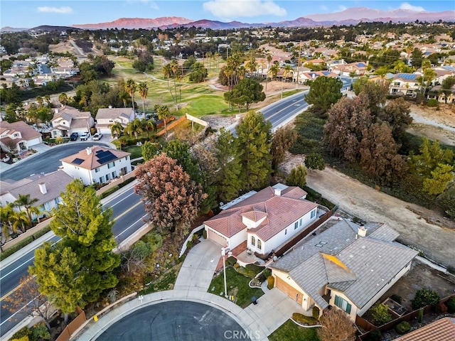 drone / aerial view with a mountain view