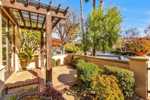 view of patio with a pergola